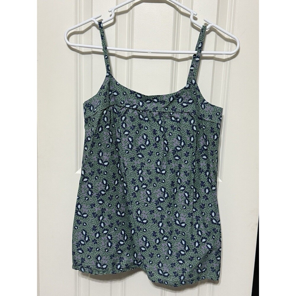 Old Navy Y2K Green Floral Paisley S Babydoll Cami Tank Top Spaghetti Strap Boho
